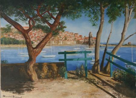 Collioures vue de la corniche 73 x 54 cm (Dominique Brug.)